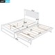 preview thumbnail 4 of 15, Full Size Platform Bed with Adjustable Trundle and Headboard, White