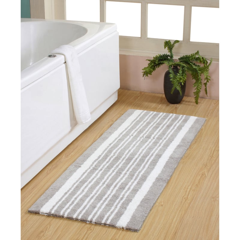 Delran Cotton Tufted Reversible Bath Runner - 22"X60" - Soft Silver