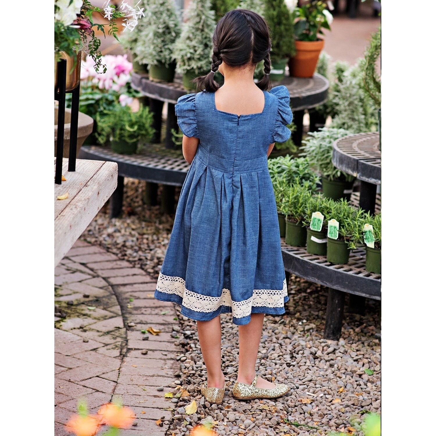 denim flower girl dress