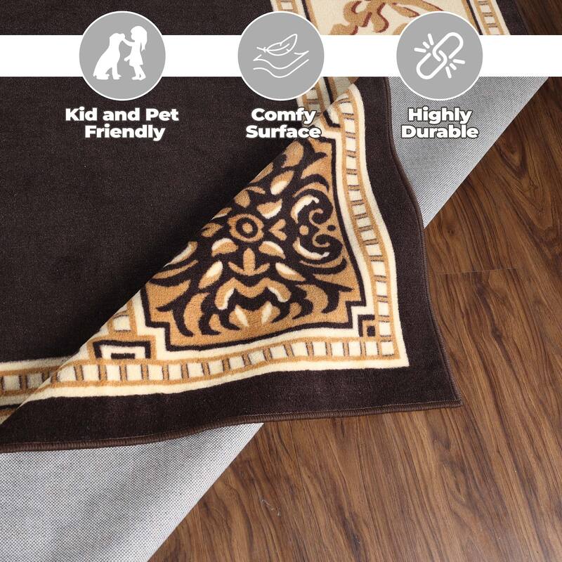 Superior Oversized Medallion Modern Bohemian Indoor Runner or Area Rug