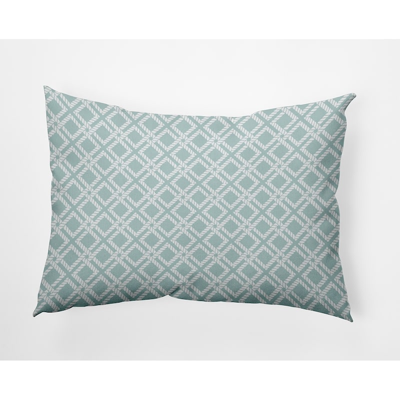 Rope Rigging Decorative Throw Pillow - 14" x 20" - Aqua