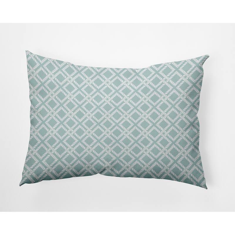 Rope Rigging Indoor/Outdoor Throw Pillow - Aqua - 14" x 20"