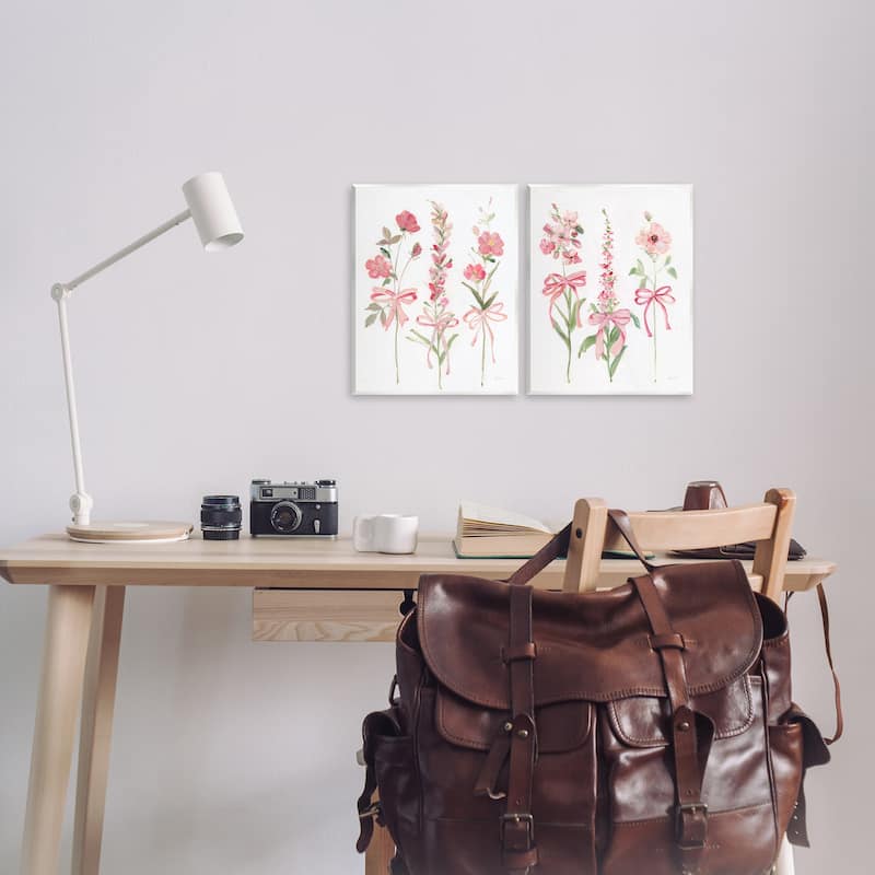 Stupell Soft Fresh Pastel Sprigs Wall Plaque Art Design By Sally Swatland (Set of 2)