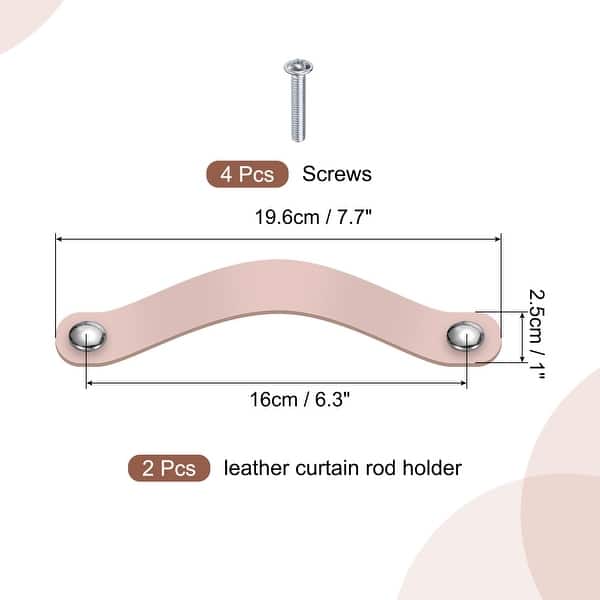 dimension image slide 2 of 12, Leather Drawer Pull for Kitchen Bedroom Dresser Cupboard