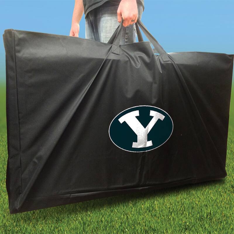 BYU Stained Pyramid Outdoor Cornhole Board Set