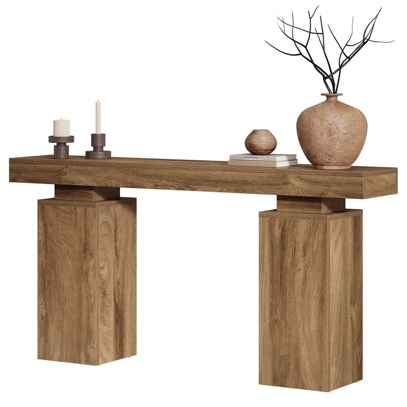 63-Inch Console Table, Wooden Entryway Table, Long Sofa Table for Hallway, Living Room, Foyer, Entrance