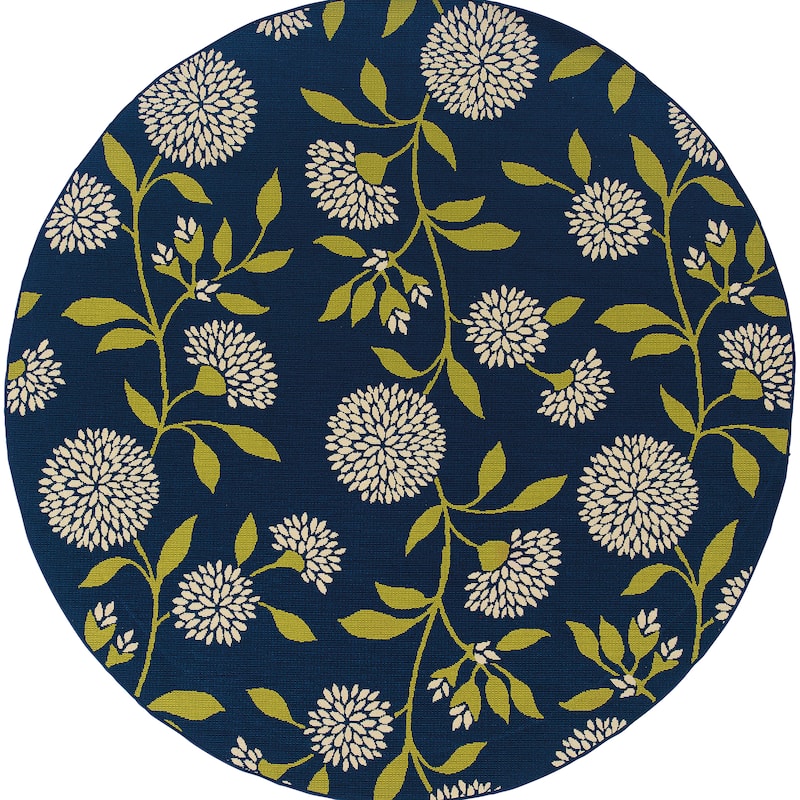 Vista Home Catalina Chrysanthemum Floral Indoor/ Outdoor Rug--