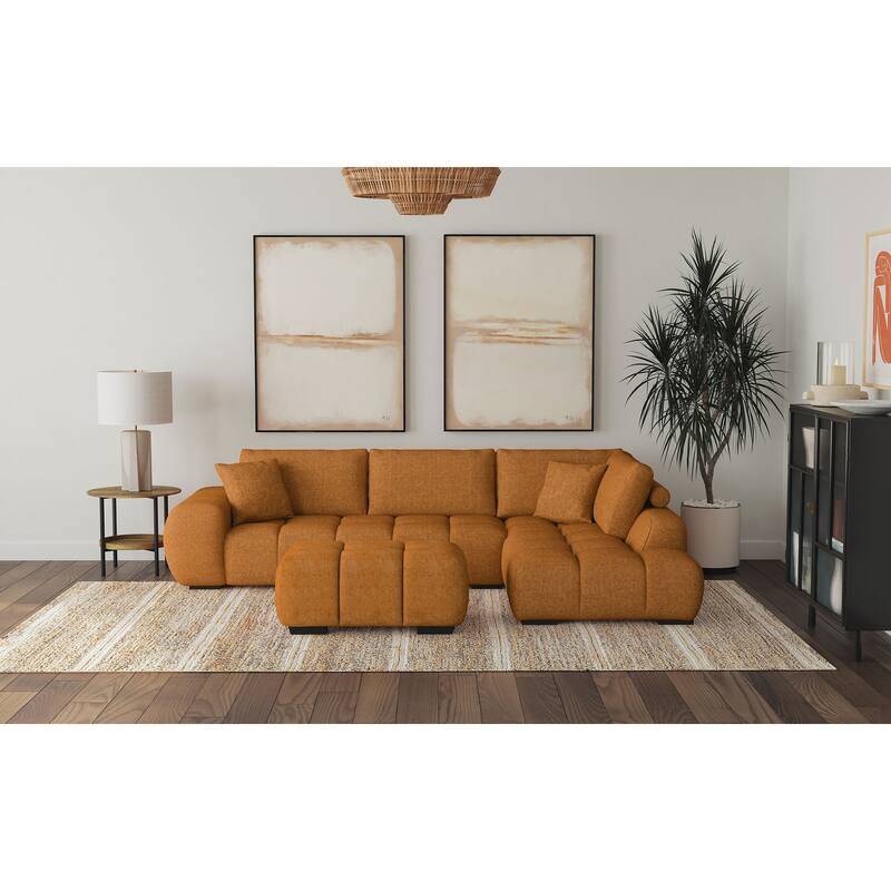 Camacho Upholstered Sectional Sofa With Ottoman Set