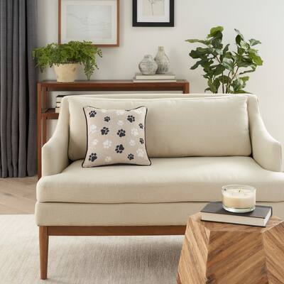 Mina Victory Animal Paw Print Throw Pillow , ( 14" x 14" )