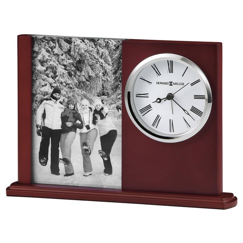 Howard Miller Portrait Caddy II Classic Modern Sleek Table Clock with Photo Insert