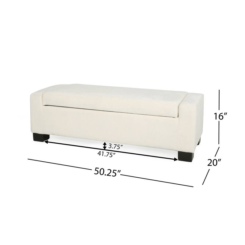 50" Storage Ottoman Bench with Hinged Lid for Living Room or Bedroom