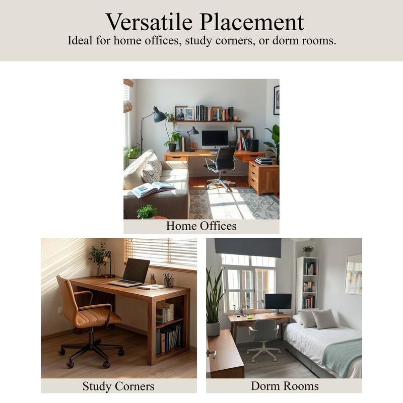 CraftPorch Mid Century wooden Writing Table with Cabinet