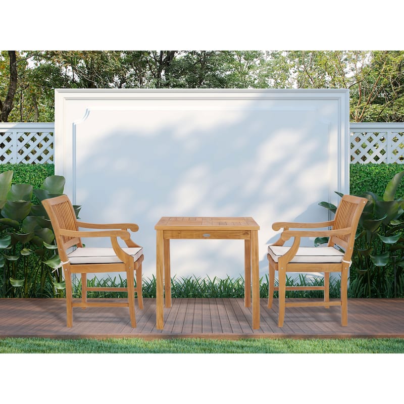 Chic Teak Florence Outdoor Teak Wood Patio Bistro Table, 27 Inch (table only)