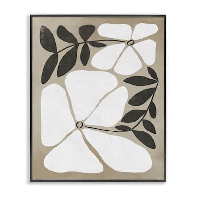 Stupell Oblong Boho Flowers Framed Giclee Art Design By Victoria Barnes