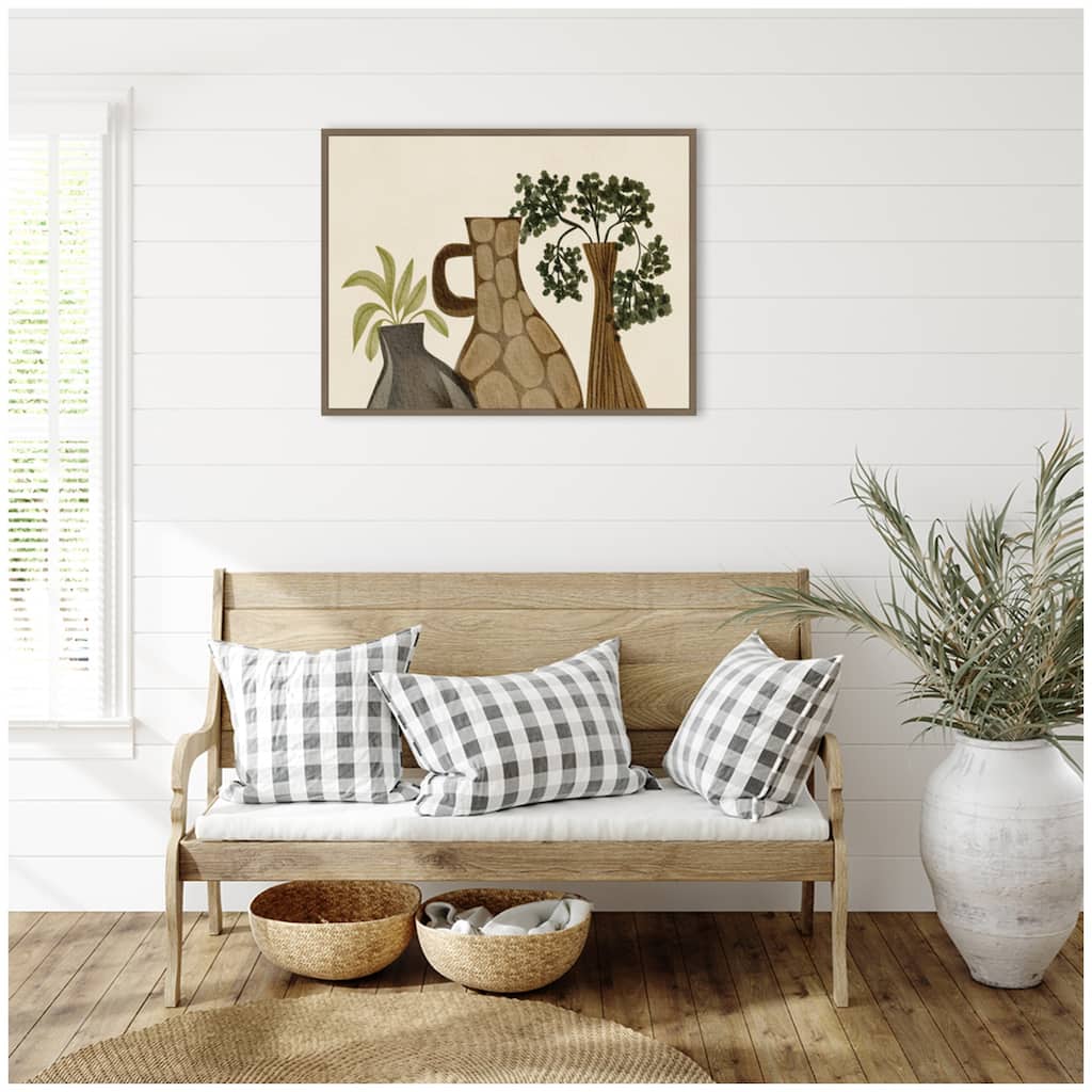 Kate and Laurel Rustic Stilllife 02 by Nikita Jariwala Framed Canvas Wall Art Print