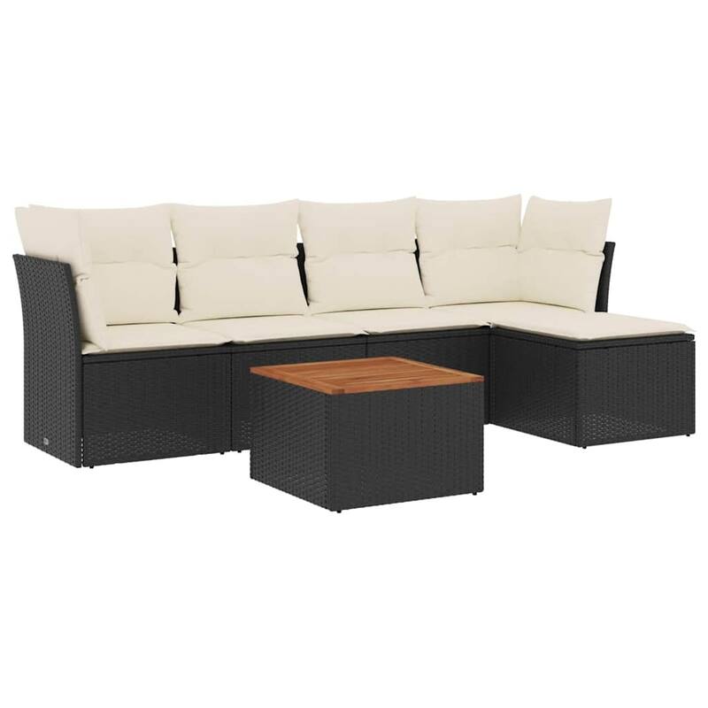vidaXL Garden Sofa Set Black, Cream White - 21.7 x 21.7 x 14.6
