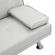 preview thumbnail 14 of 13, Multifunctional Sofa Bed PVC Recliner Chair Bed Futon Chaise Lounge with Console and Cup Holder for Living Room, White