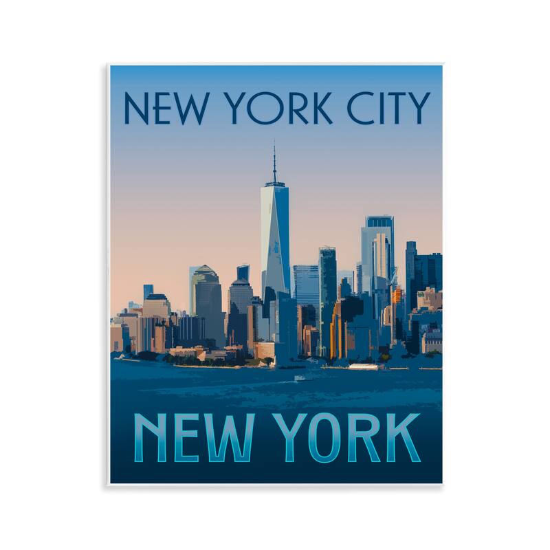 Stupell New York Landmark Skyline Wall Plaque Art Design By Victoria Barnes - 11 x 14