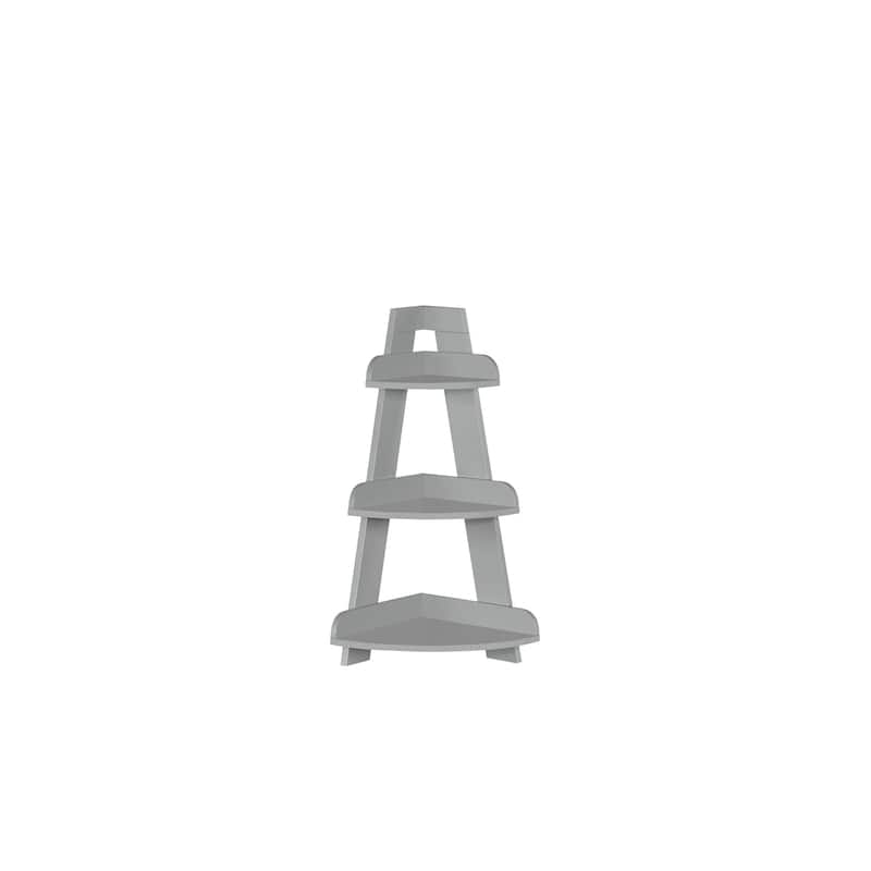 RiverRidge Amery 3-Tier Corner Shelf Display Stand for Bathrooms, Offices, and Laundry Rooms