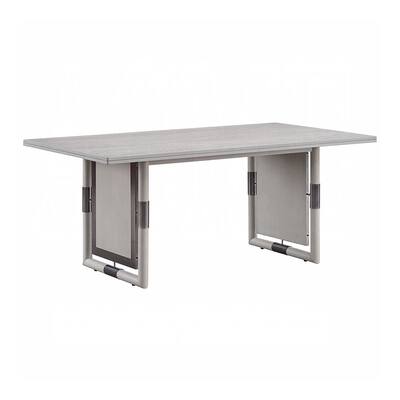 Rectangular Wooden Dining Table with U-shaped Base in Natural Finish
