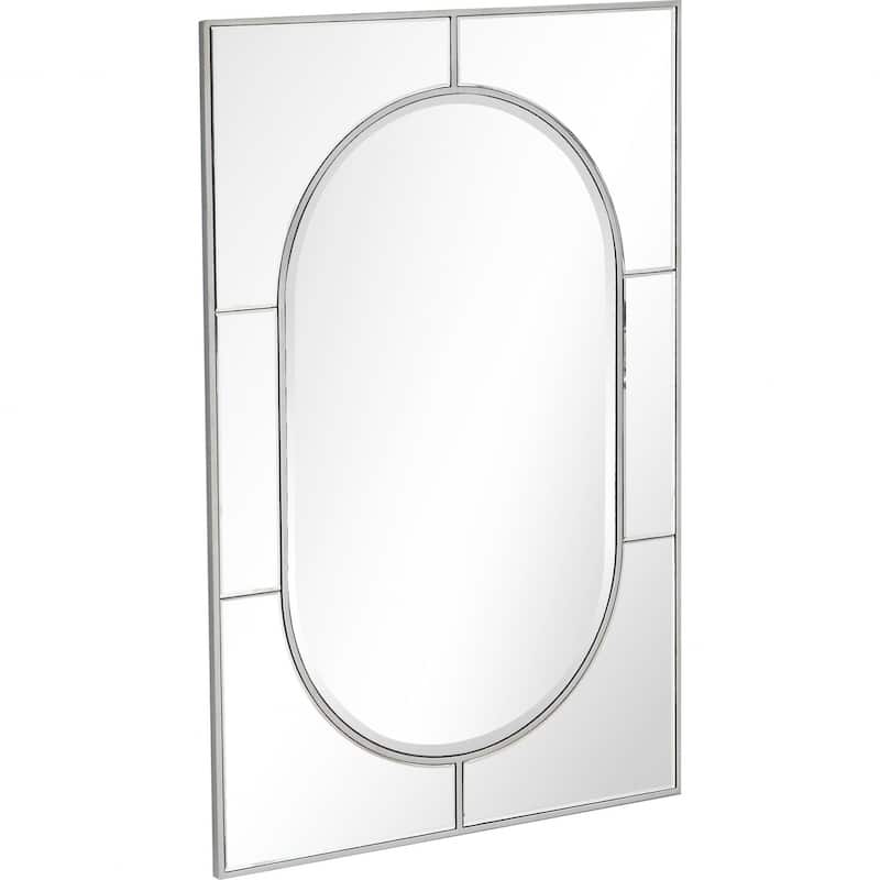 HomeRoots 48" Antique Rectangle Accent Mirror Wall Mounted With Metal Frame - 27.5