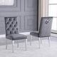 preview thumbnail 6 of 14, Best Quality Furniture Velvet Button Tufted Side Chairs with Chrome Base- Set of 2 Grey