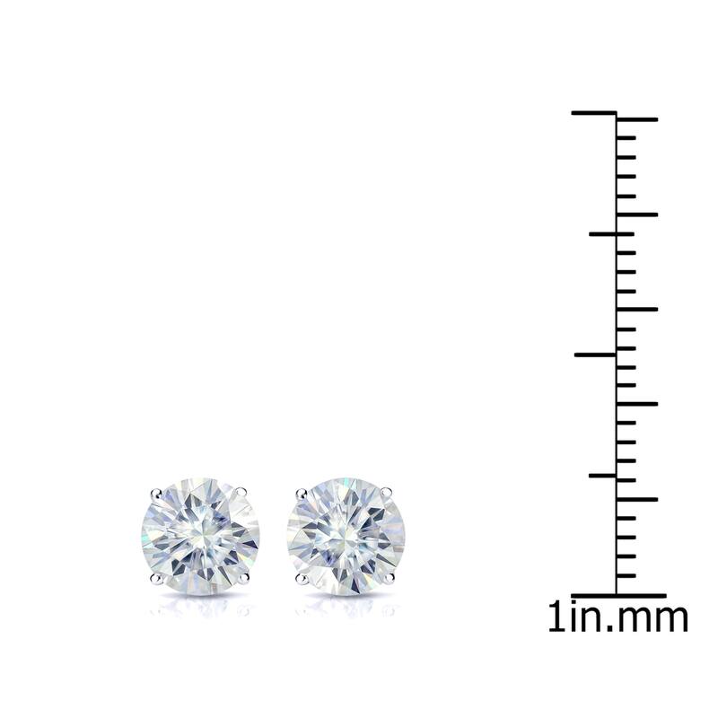 Auriya 1 1/2ctw Round Moissanite Stud Earrings 18k Gold 4-Prong Basket - 5.9 mm