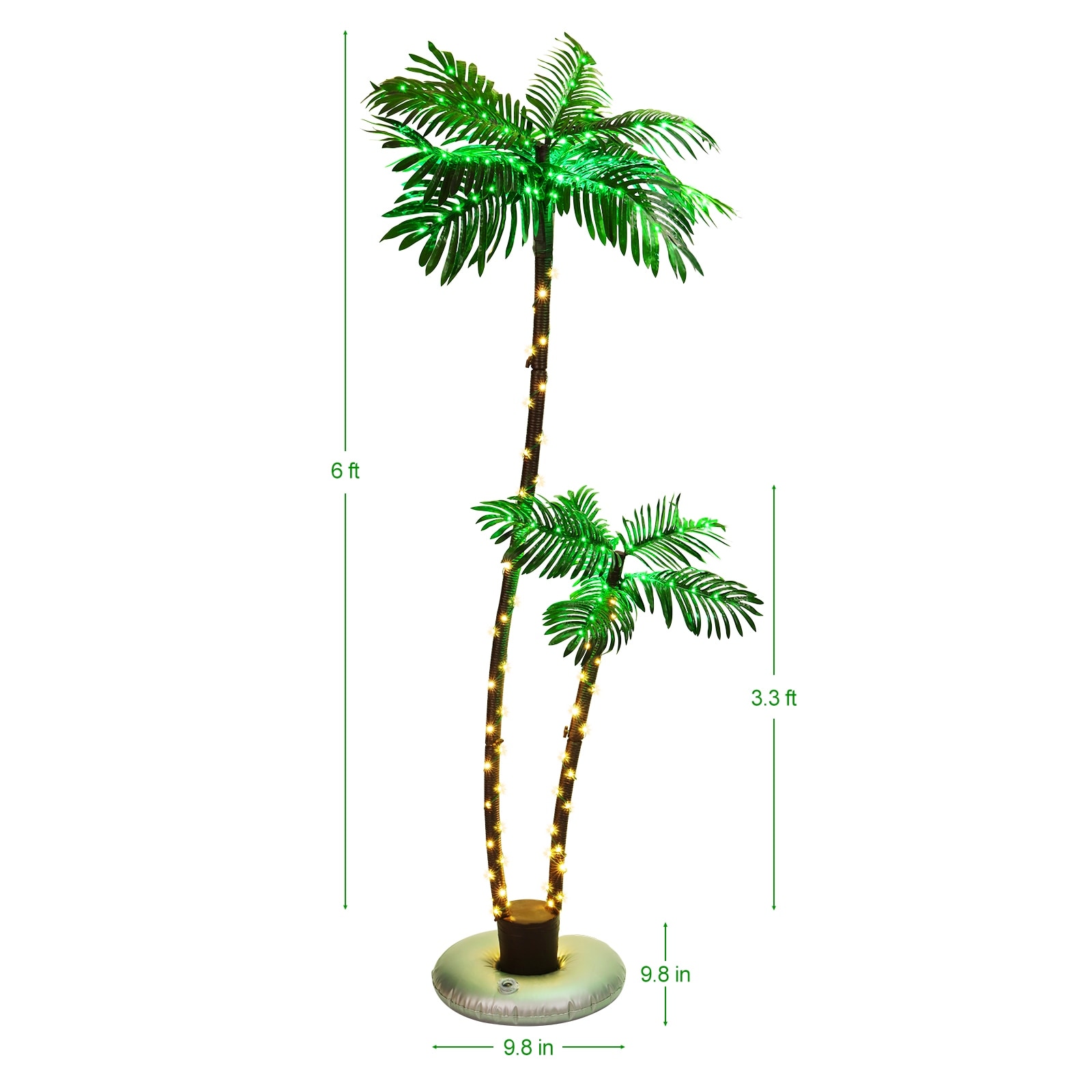 Solar lighted outlet palm tree