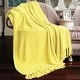 preview thumbnail 47 of 140, Knitted Tweed Couch Throw 50" x 60" - Sunshine Yellow