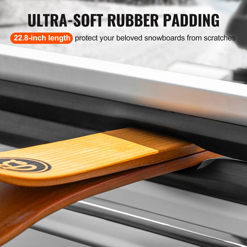 Ski and Snowboard Roof Rack Aluminum Snowboard Ski Rack with Lock & Rubber Padding - 31.7 inch