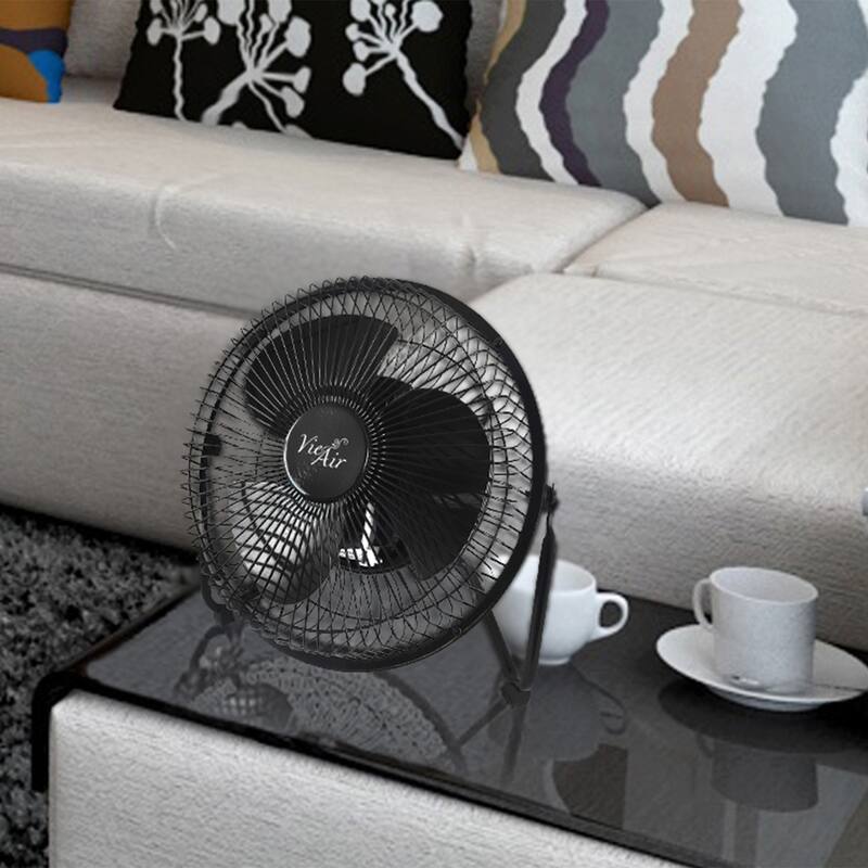 8 Inch High Velocity Three Speed Floor Fan with Tiliting Head Metal Grill