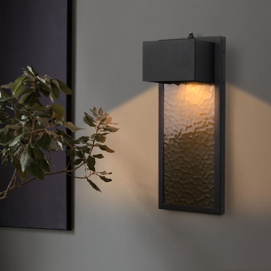 1-Light Matte Black Outdoor Integrated LED Wall Sconce