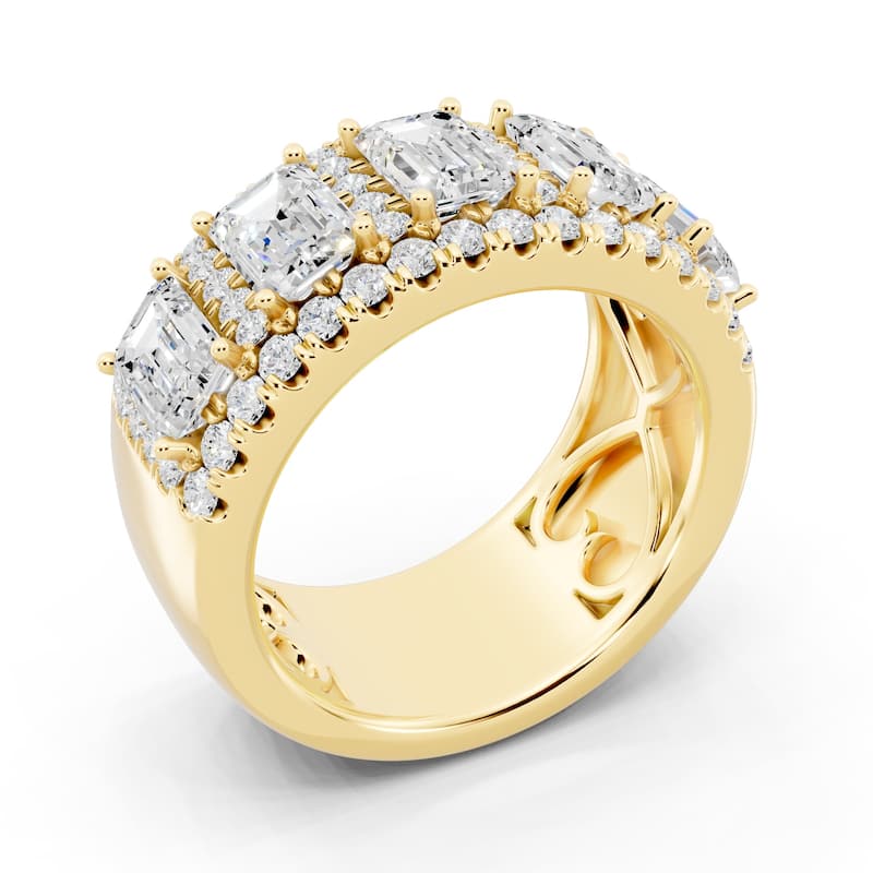 Auriya 14k Gold 3 1/2ctw Emerald Lab Grown Diamond Anniversary Ring (E-F VS)