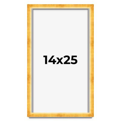 14x25 Shadow Box Frame Gold | 1.625 Inches Deep Real Wood Traditional