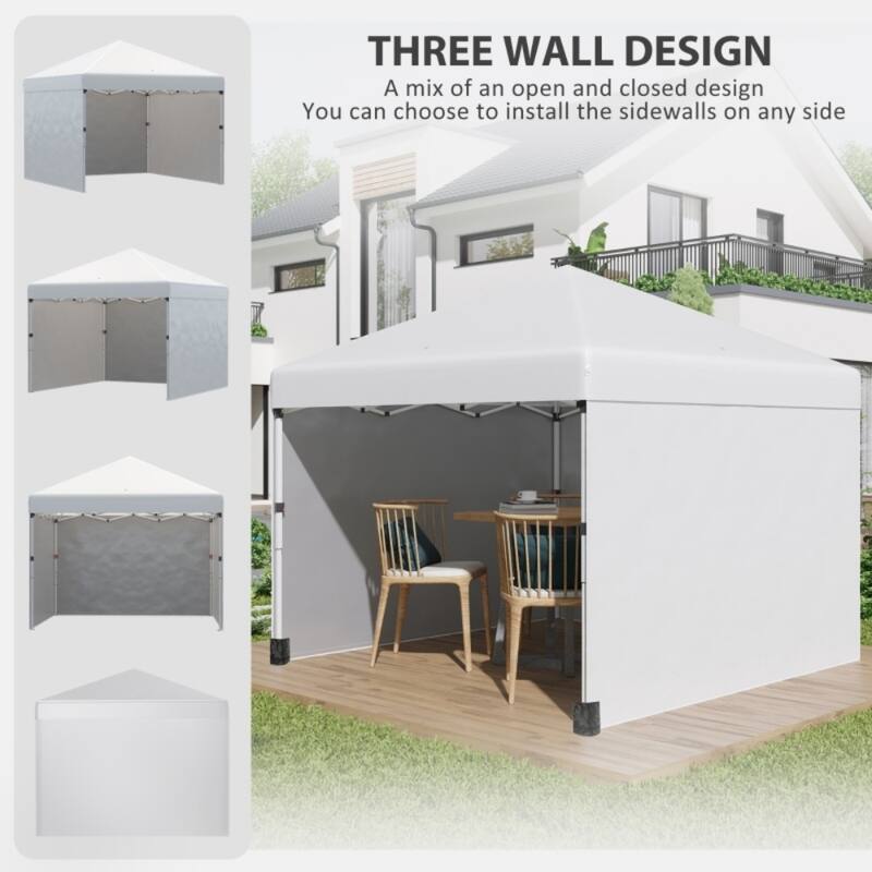 Foldable Pop Up Gazebo 10x10 ft Waterproof Outdoor Pavilion with Adjustable Legs Removable Walls Carry Bag and Sandbags