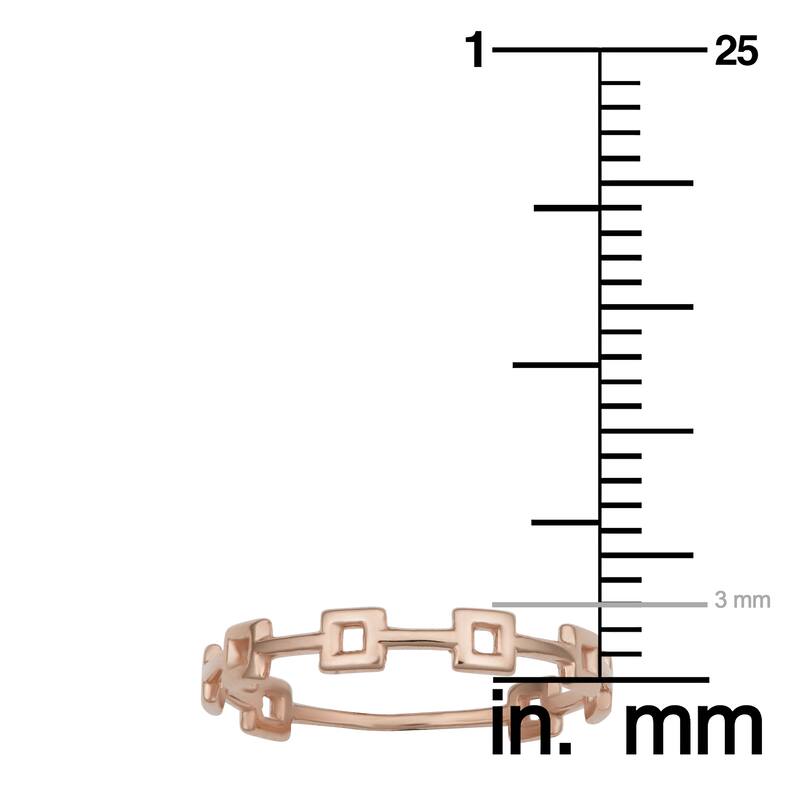 Fremada Italian 14k Gold High Polish Square Station Ring (yellow gold or rose gold)