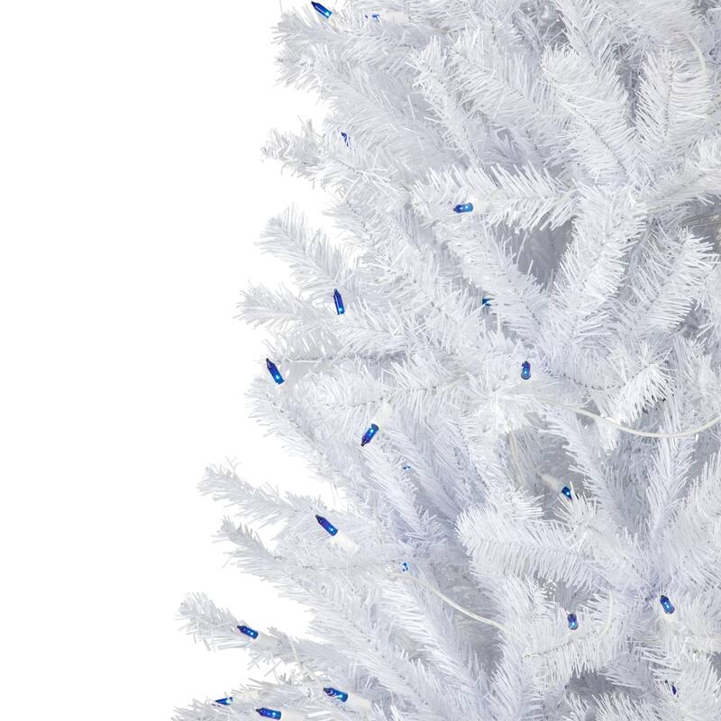 6.5' Pre-Lit Slim Geneva White Spruce Artificial Christmas Tree