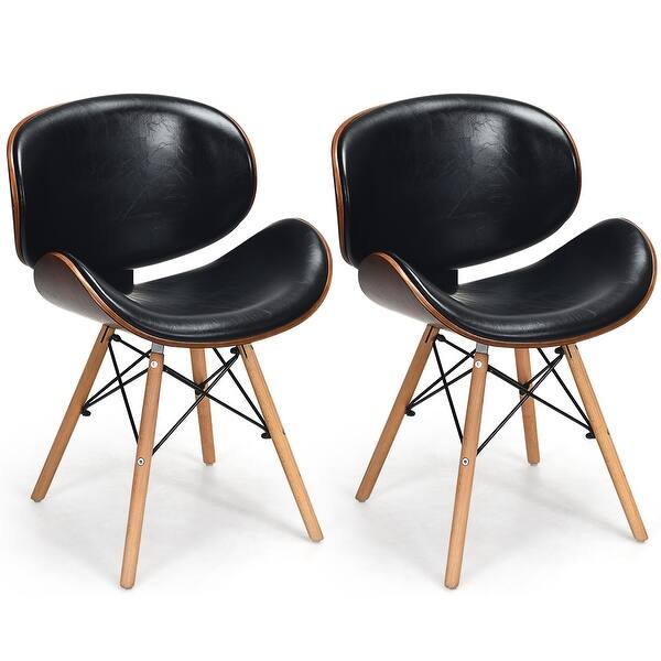 Costway Set Of 2 Bentwood Dining Chair Mid Century Accent Chair Curved Overstock 29607043
