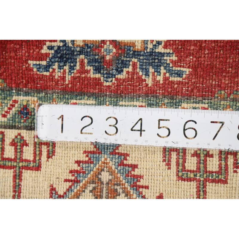 Geometric Red Kazak Oriental Rug Handmade Traditional Wool Carpet - 2'0" x 3'0"
