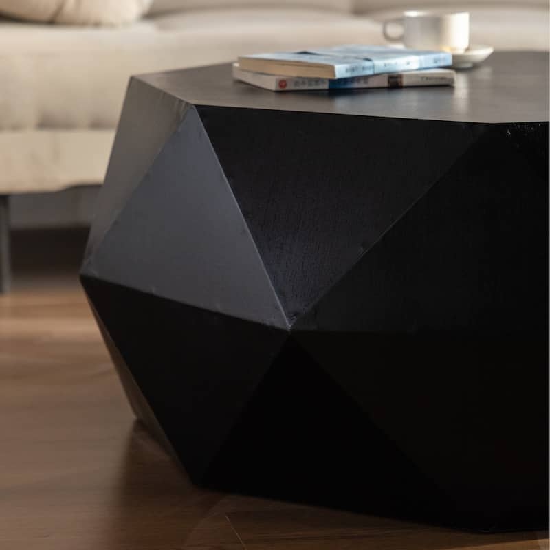 38"Three-dimensional Embossed Pattern Design American Retro Style Coffee Table