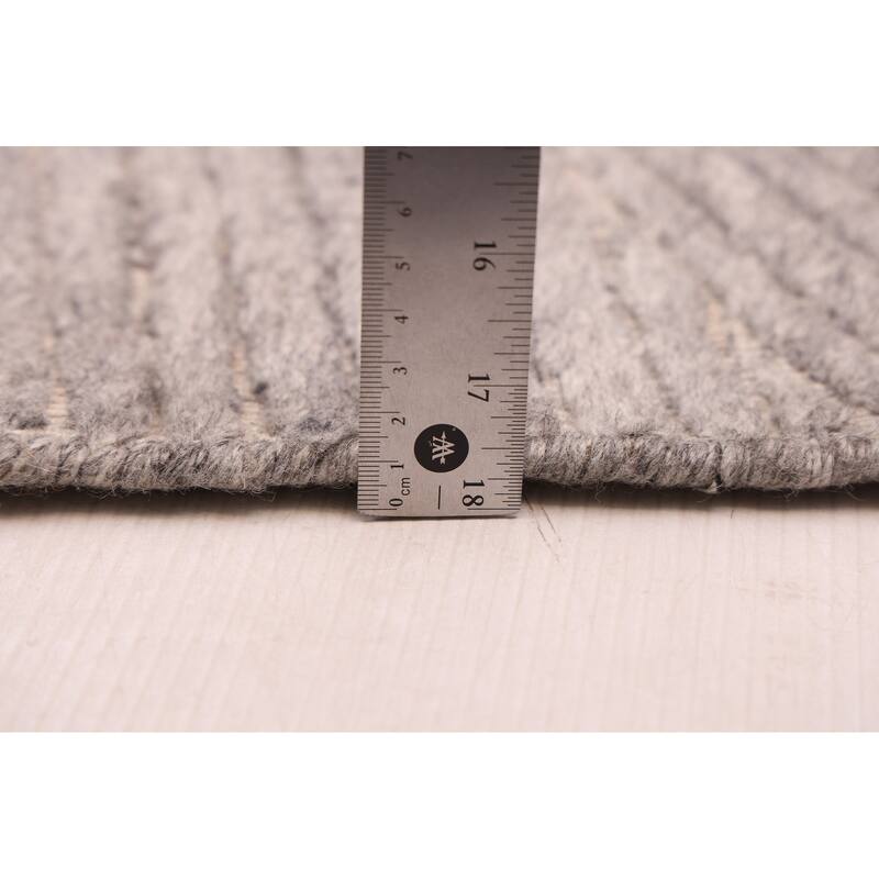 ECARPETGALLERY Hand Loomed Elysian Grey Wool Rug - 8'0 x 9'8