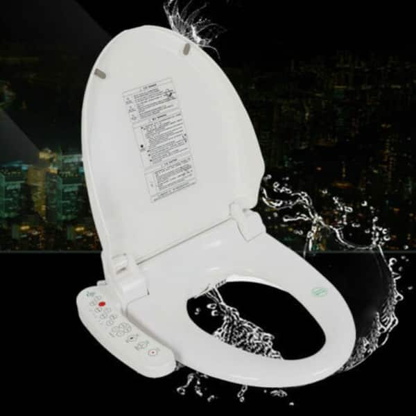 Electrical Toilet Seat Dual Nozzles Mechanical Elongated Bed Bath