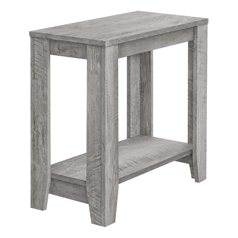 22 Inch End Table with Shelf for Living Room Bedroom or Entryway - 23.75” x 11.75” x 22” - Grey