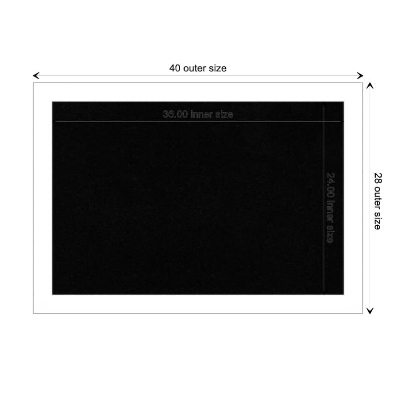 Wedge White Framed Black Corkboard Bulletin Board - Board Size 36x24