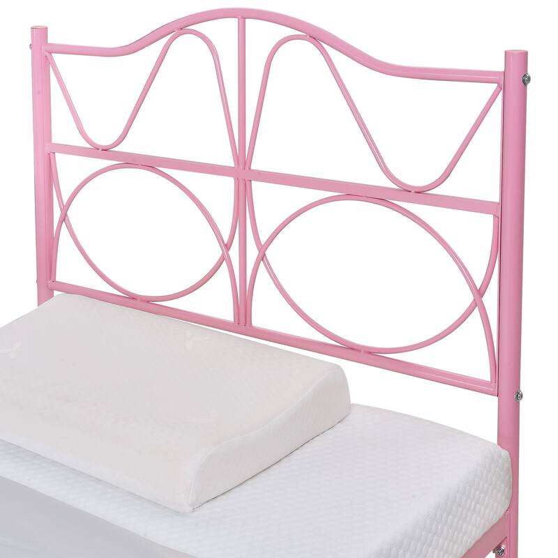 VECELO Metal Platform Bed Frame with Curved Headboard and Under-Bed Storage-No Box Spring Needed, Twin/Full/Queen Size