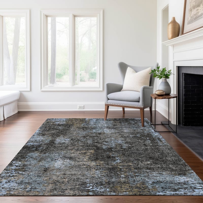 Machine Washable Indoor/ Outdoor Chantille Contemporary Abstract Rug