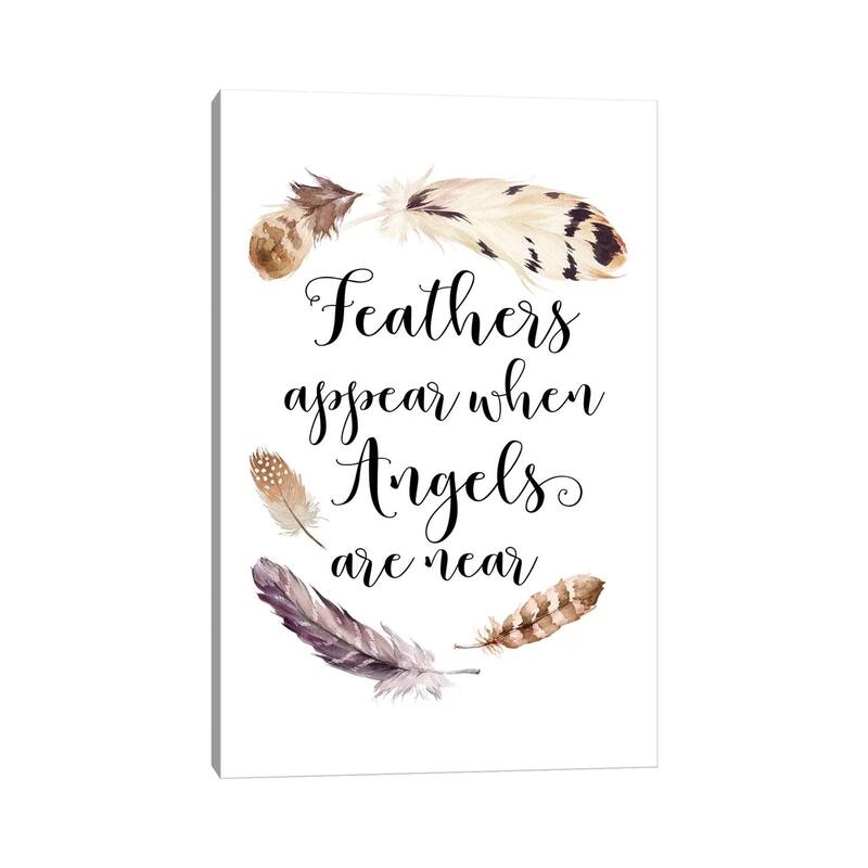iCanvas "Feathers Appear When Angels Are Near" by Eden Printables Canvas Print