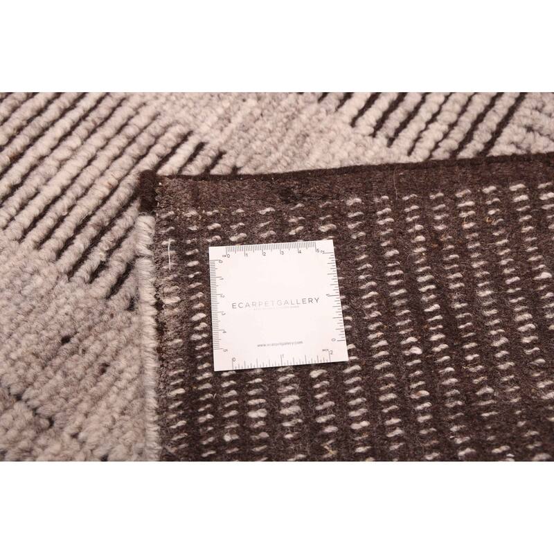 ECARPETGALLERY Hand-knotted Tangier Light Grey Wool Rug - 5'0 x 8'0