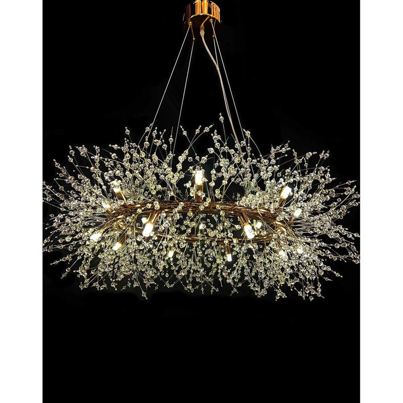 Crystal Chandelier 38" Firework Lighting Starburst Pendant light