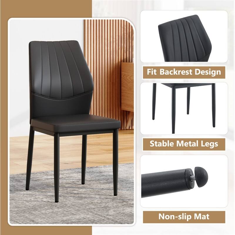 Ergonomic PU Dining Chair with Adjustable Stability, Perfectly blends comfort and elegance